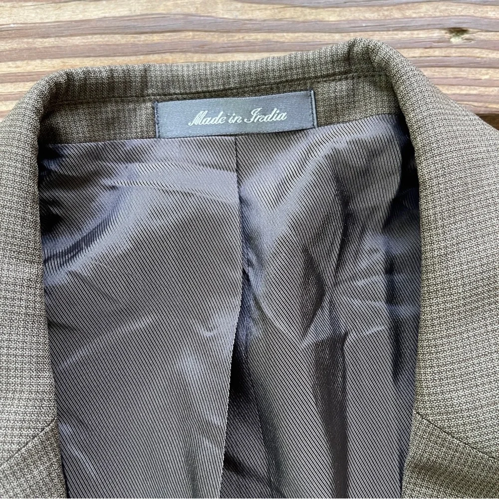 Oscar de la Renta 100% Wool Blazer Mens 42R Brown Sport Coat Classic Jacket